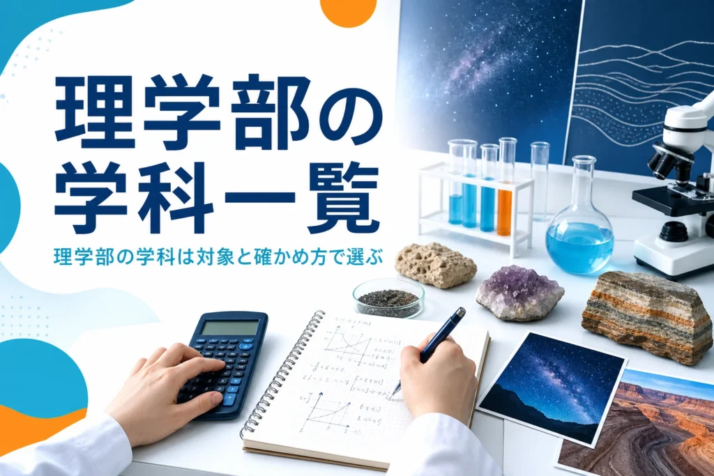 理学部の学科の種類と違い、選び方を紹介する記事のアイキャッチ