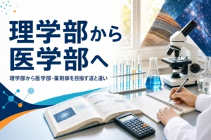 理学部から医学部や薬剤師を目指せるか、医学部・薬学部との違いを紹介する記事のアイキャッチ