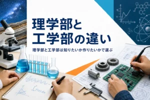理学部と工学部の違いと、迷った時の選び方を紹介する記事のアイキャッチ